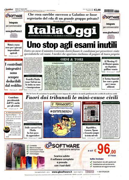 Italia oggi : quotidiano di economia finanza e politica